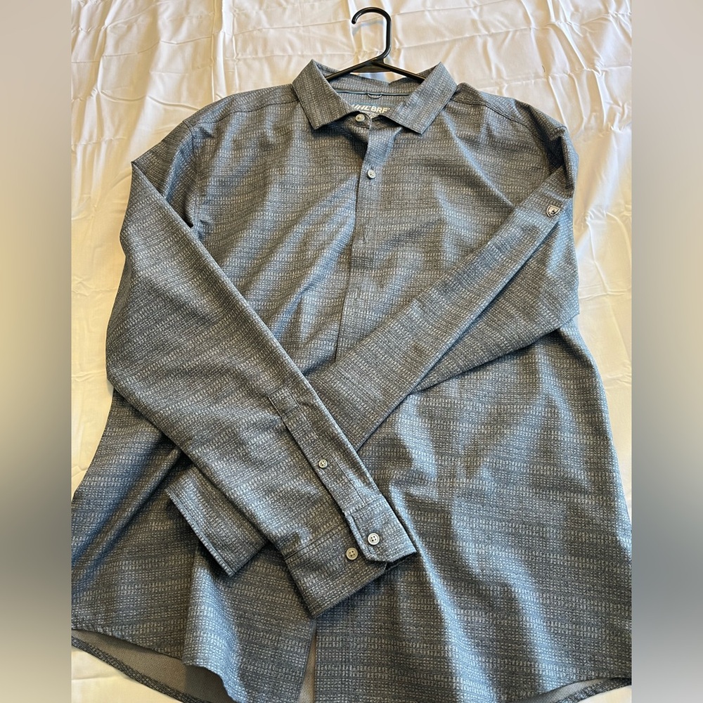 Kuhl Breeze Long Sleeve Button Down Short, Men’s. Size XL, Gray.